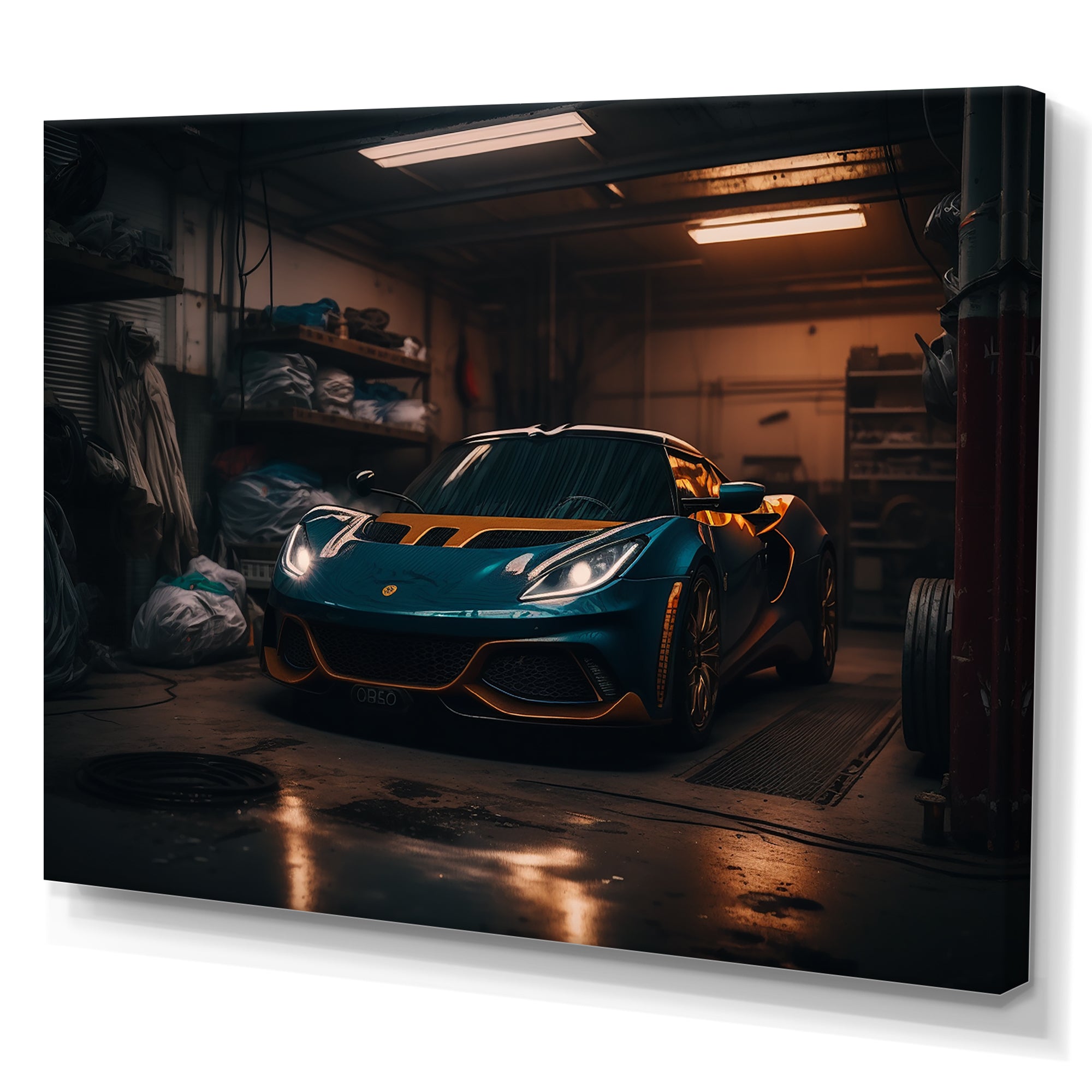 Uk Car In Underground Garage - Car Exotic Canvas Wall Art