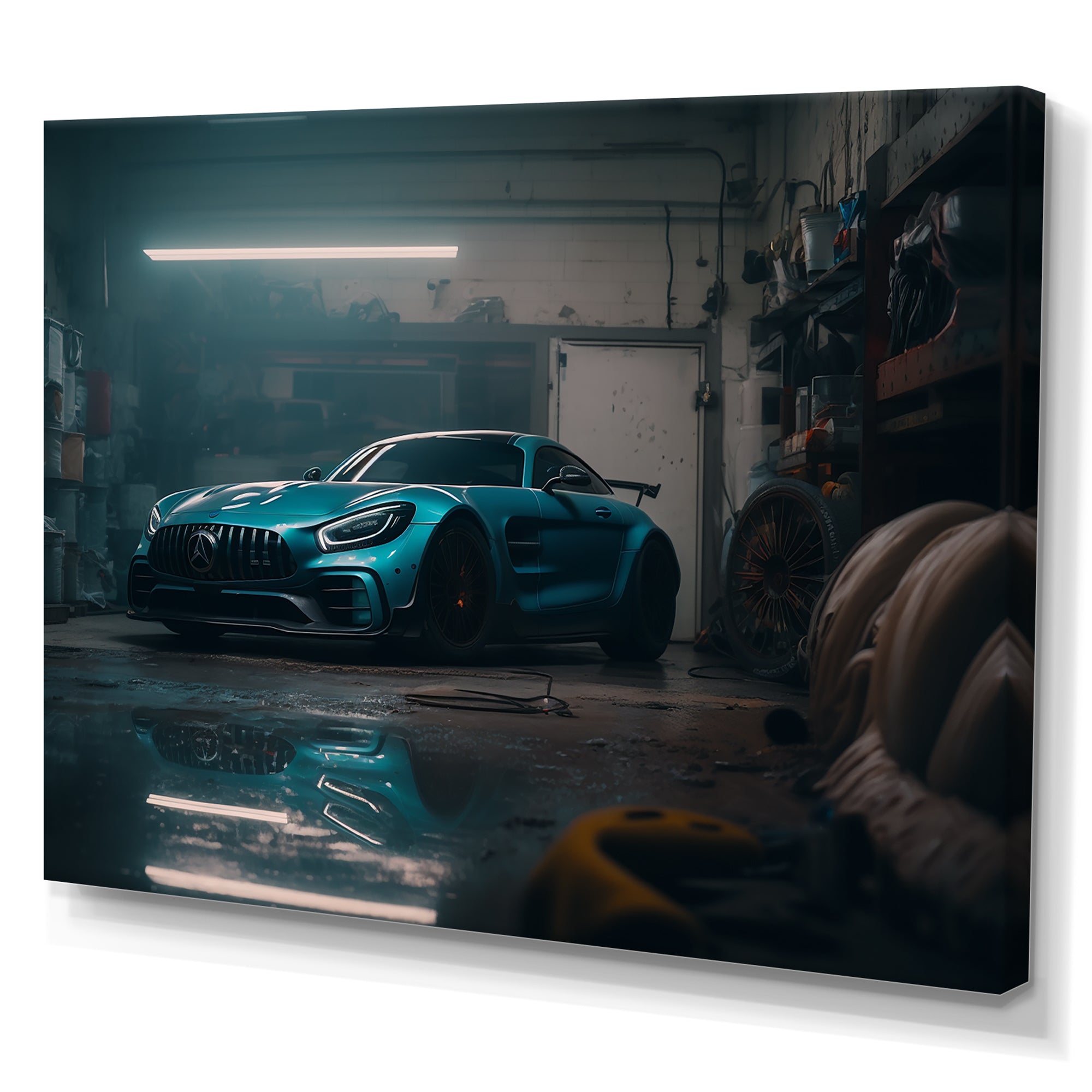 Gt In Underground Garage - Car Exotic Canvas Wall Art