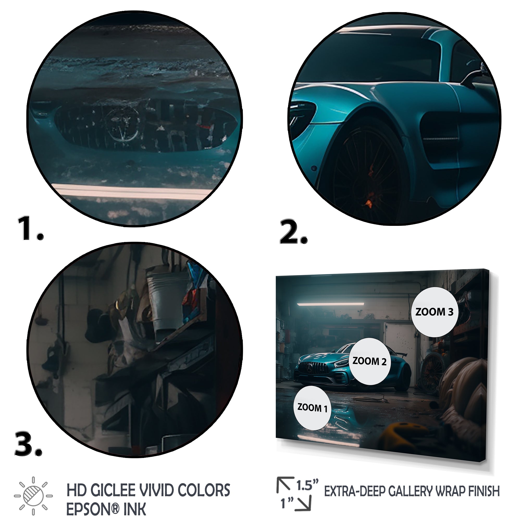 Gt In Underground Garage - Car Exotic Canvas Wall Art