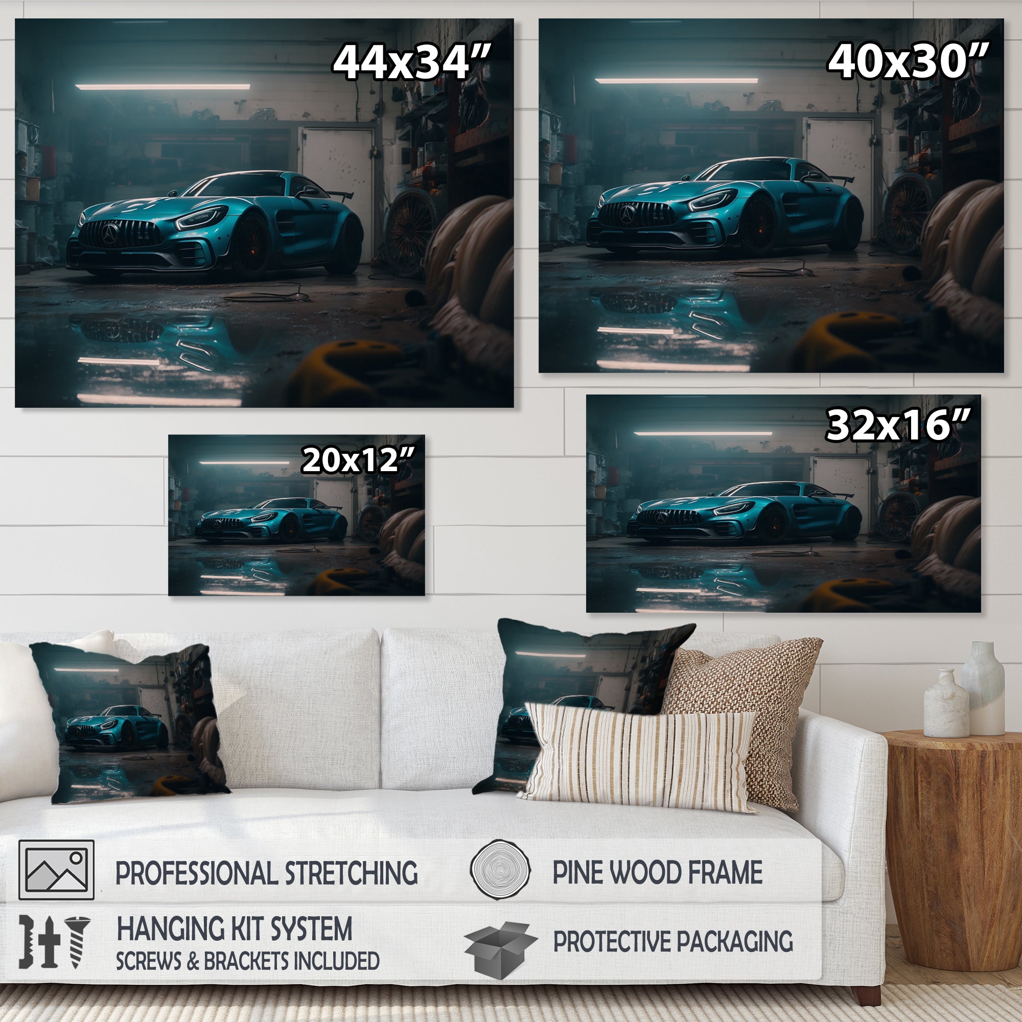 Gt In Underground Garage - Car Exotic Canvas Wall Art