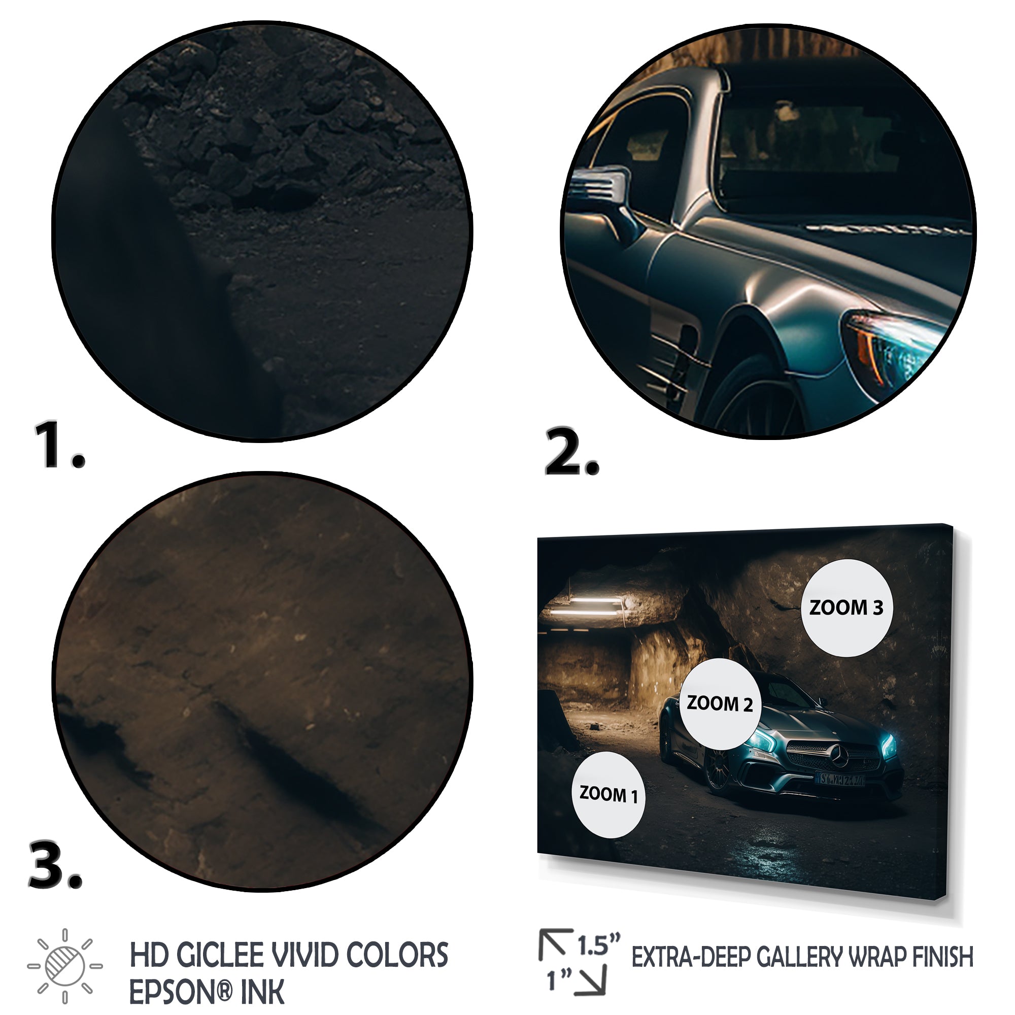 SL In Underground Garage - Car Exotic Canvas Wall Art