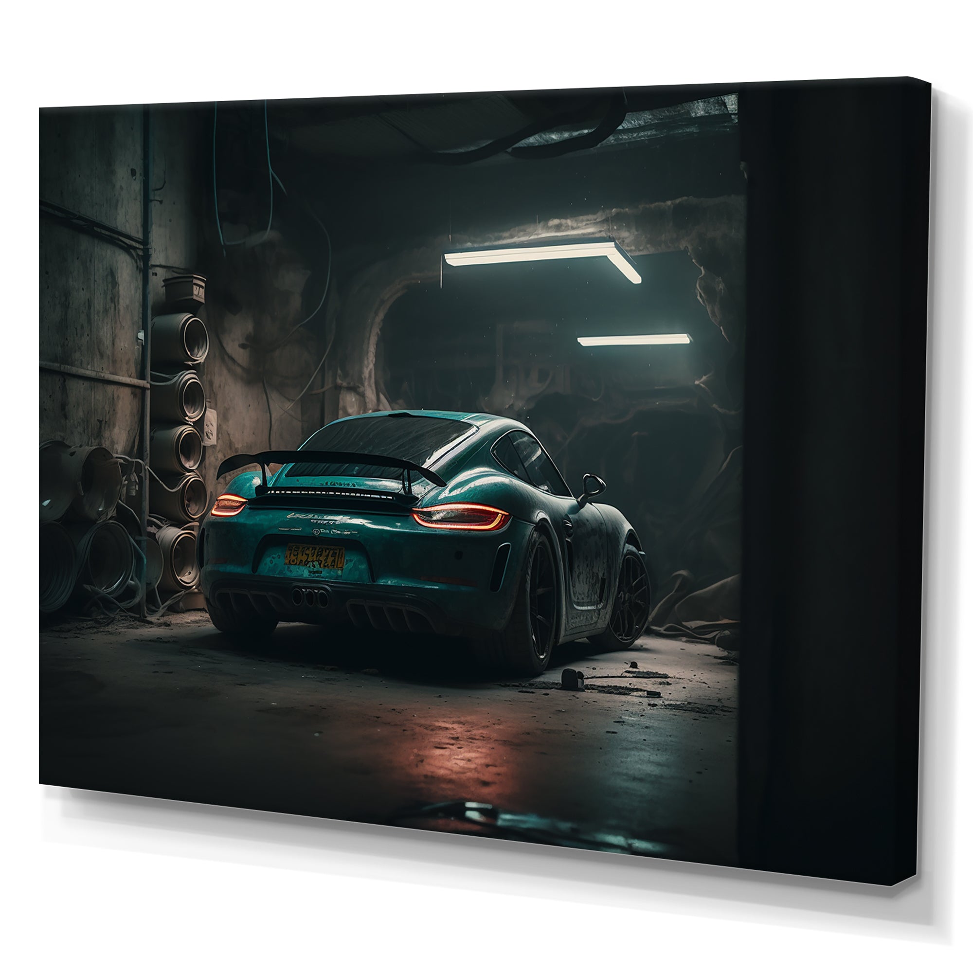 718 In Underground Garage - Car Exotic Canvas Wall Art