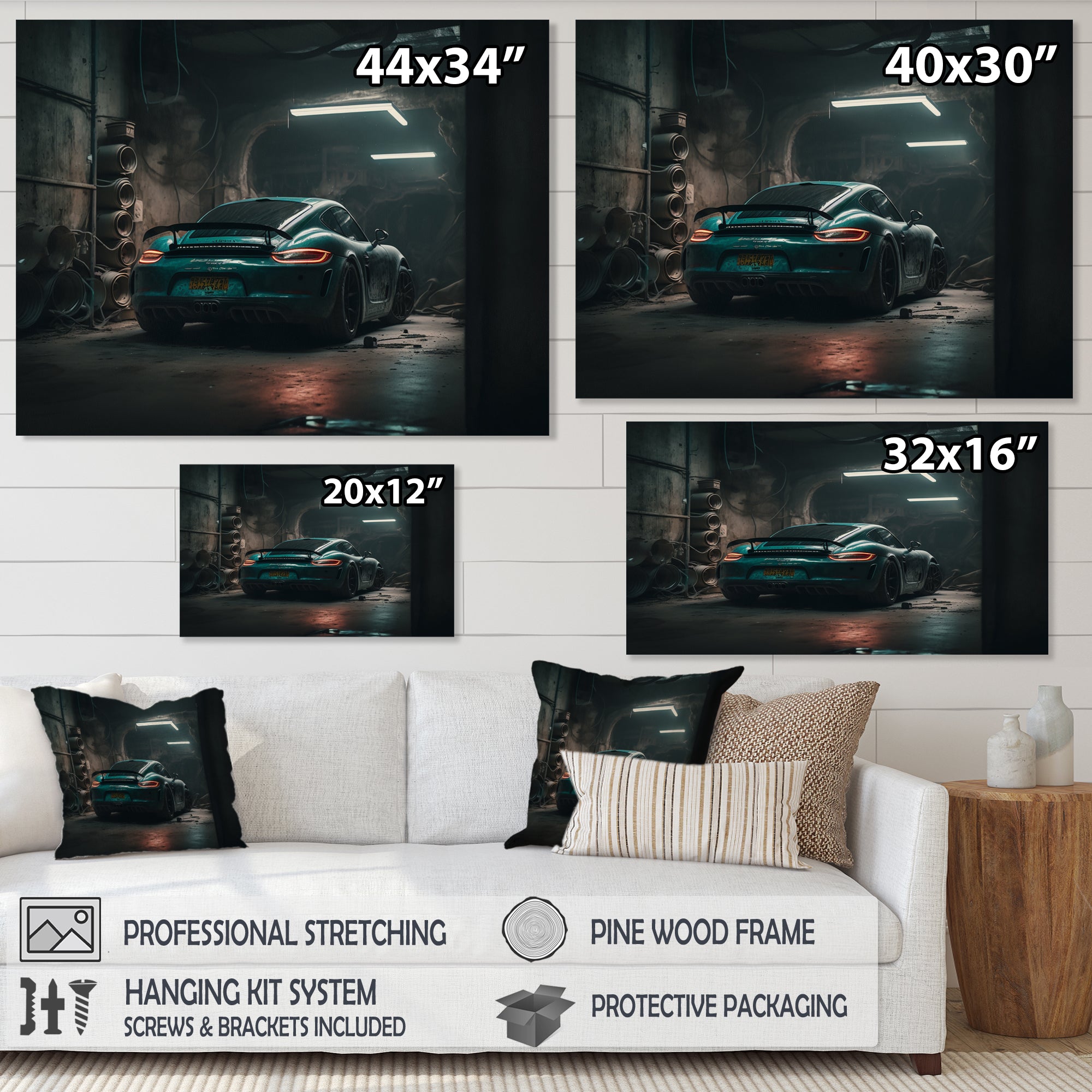 718 In Underground Garage - Car Exotic Canvas Wall Art