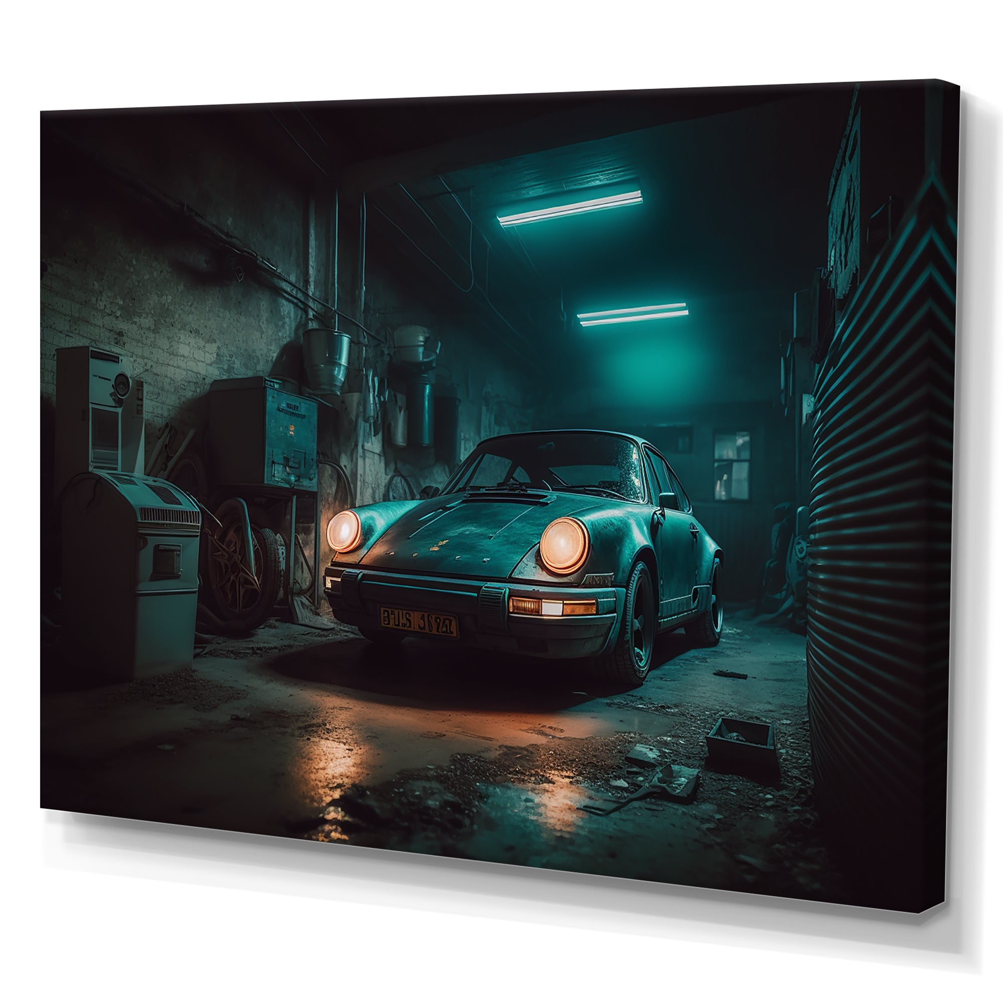 911 In Underground Garage - Car Exotic Canvas Wall Art