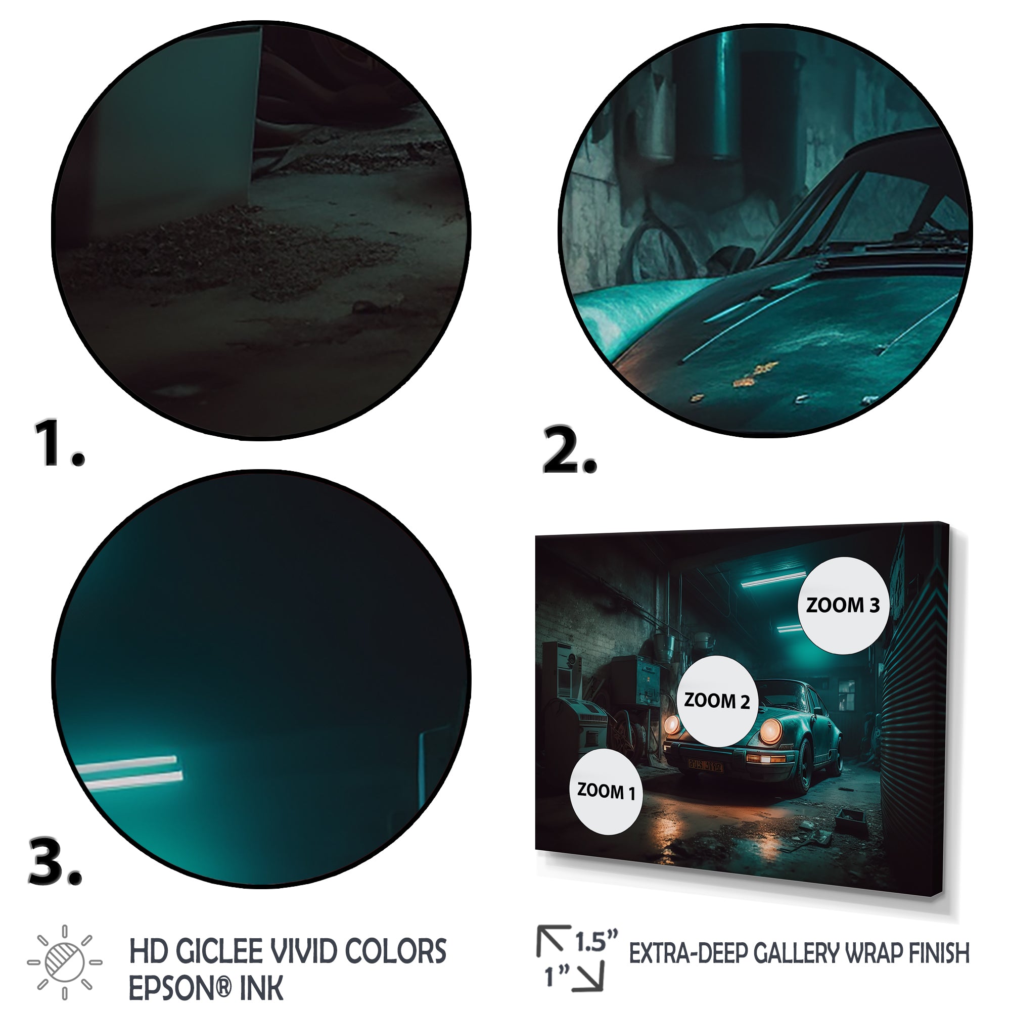 911 In Underground Garage - Car Exotic Canvas Wall Art