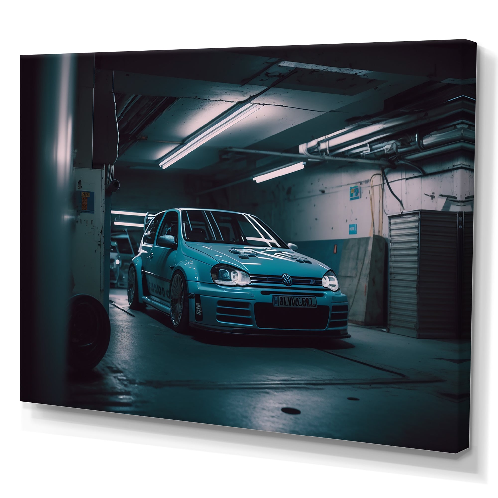 32R In Underground Garage - Car Exotic Canvas Wall Art