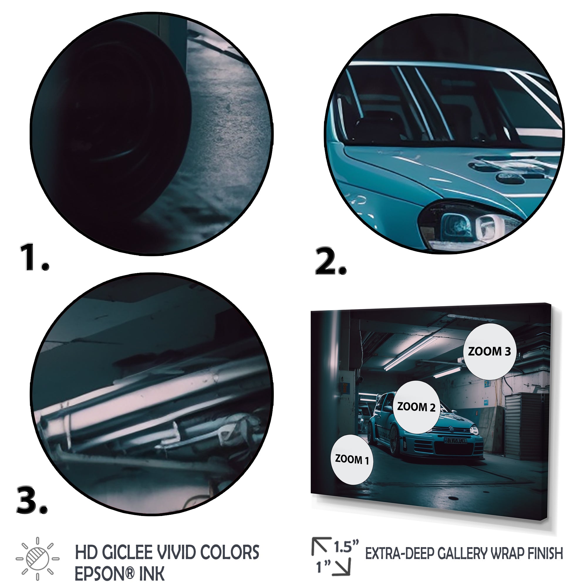 32R In Underground Garage - Car Exotic Canvas Wall Art