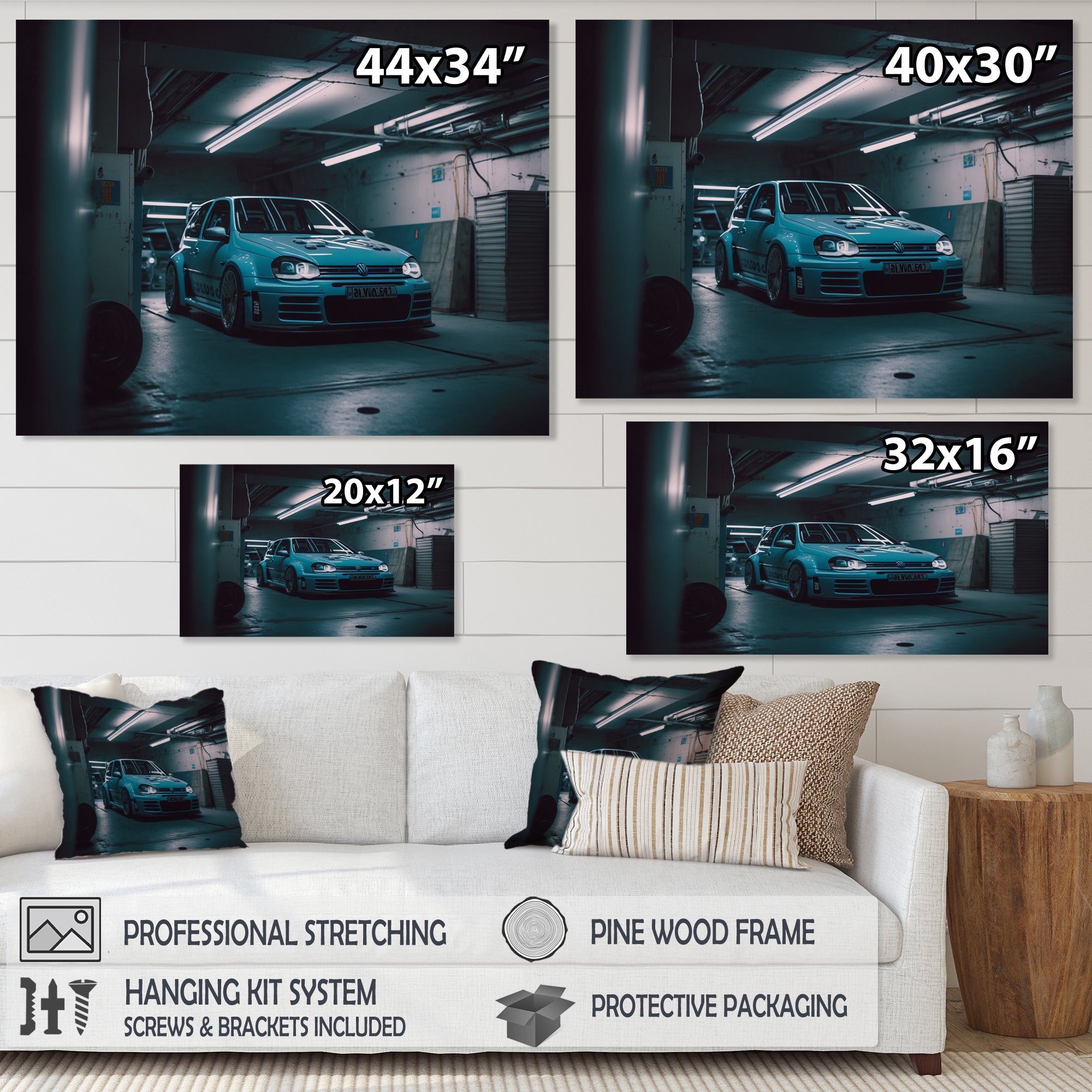 32R In Underground Garage - Car Exotic Canvas Wall Art