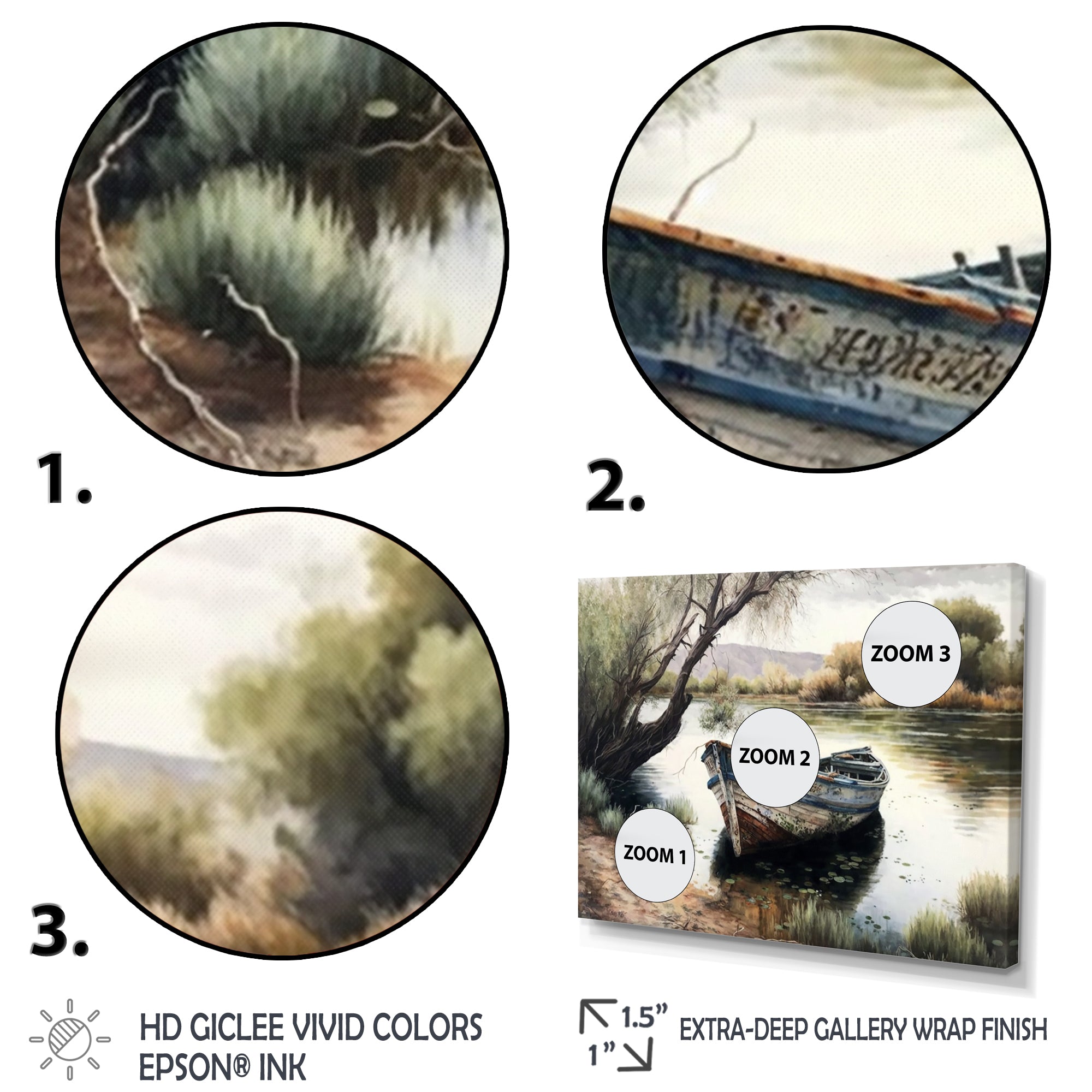 Fishing Boat In The River - Boat Fishing Canvas Wall Art