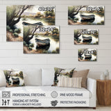 Fishing Boat In The River - Boat Fishing Canvas Wall Art