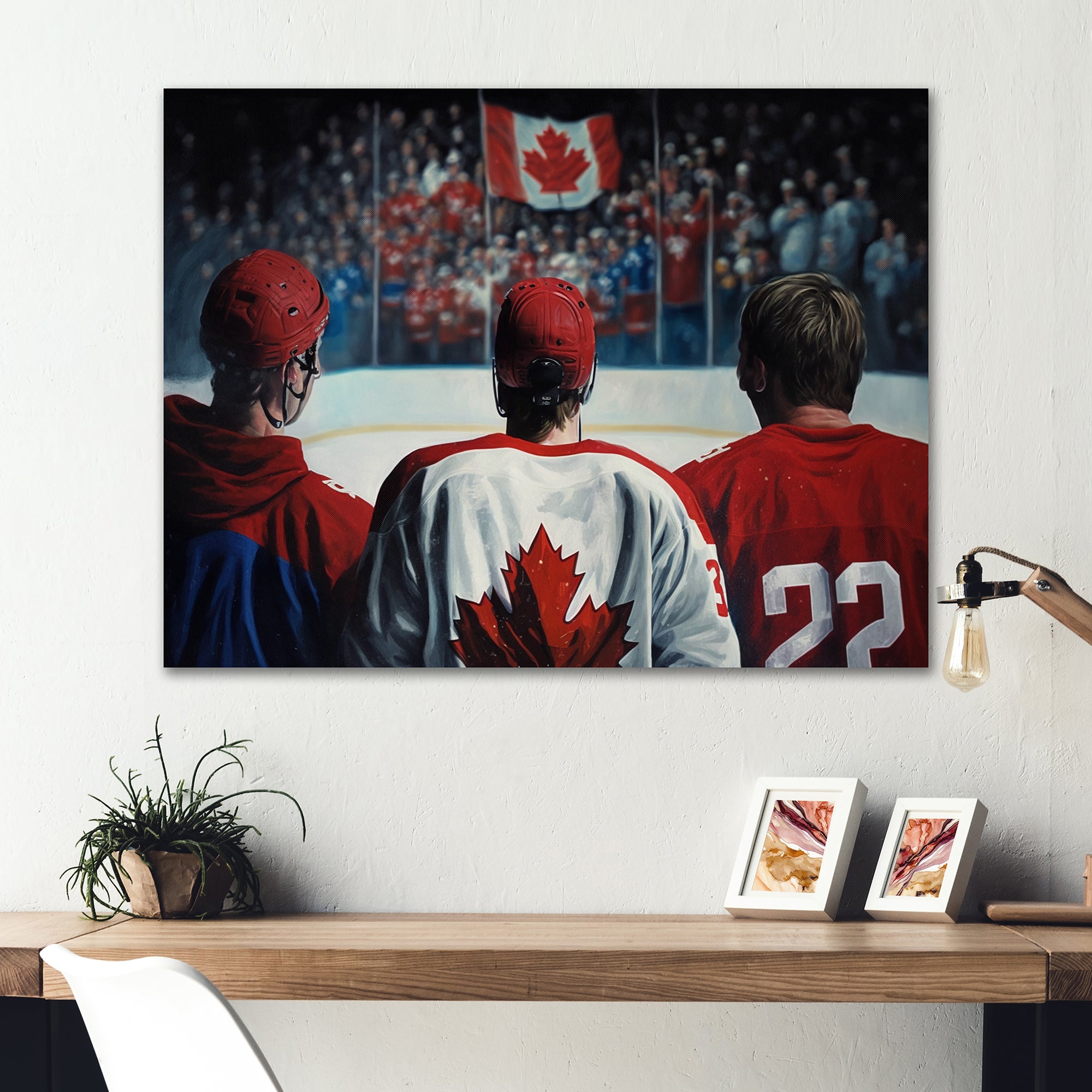 Hocky Players During Game - Sport Hockey Canvas Wall Art