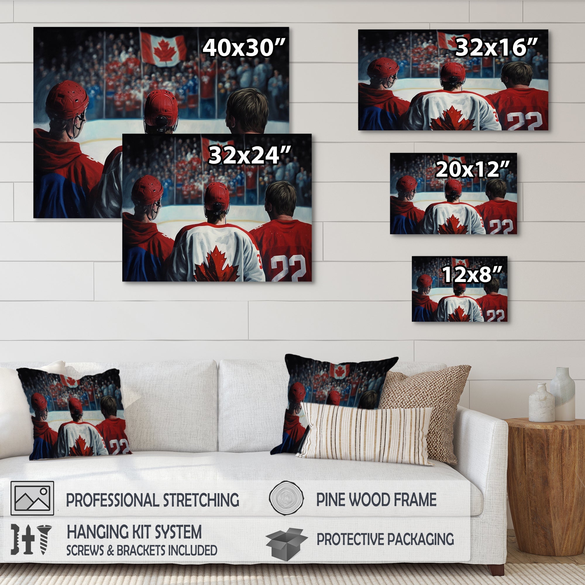 Hocky Players During Game - Sport Hockey Canvas Wall Art