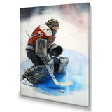 Hockey Goalie During Game I - Sport Hockey Canvas Wall Art