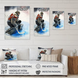 Hockey Goalie During Game I - Sport Hockey Canvas Wall Art