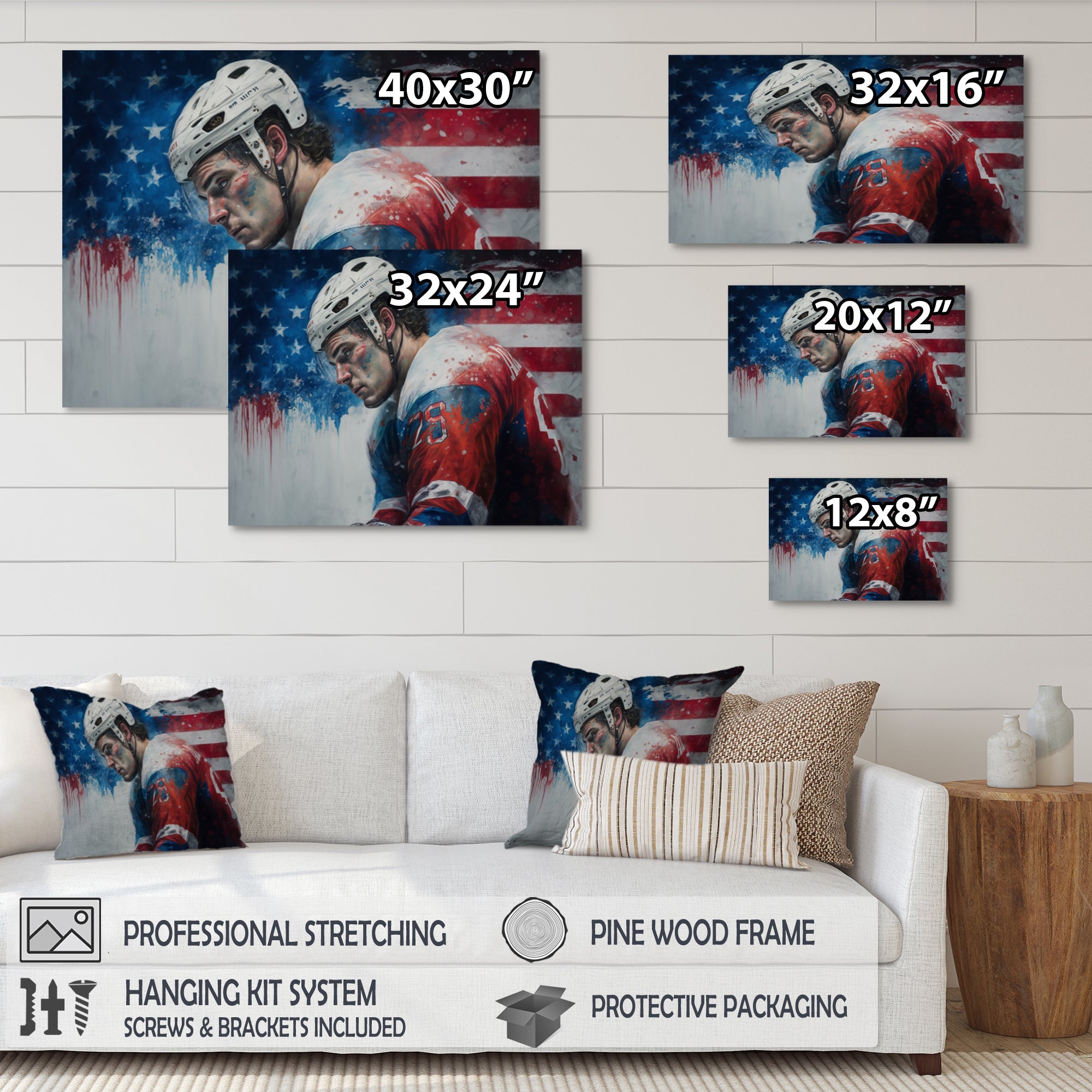 Hockey Player On Break I - Sport Hockey Canvas Wall Art