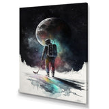 Hockey Player On The Moon - Sport Hockey Canvas Wall Art