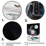 Hockey Player On The Moon - Sport Hockey Canvas Wall Art