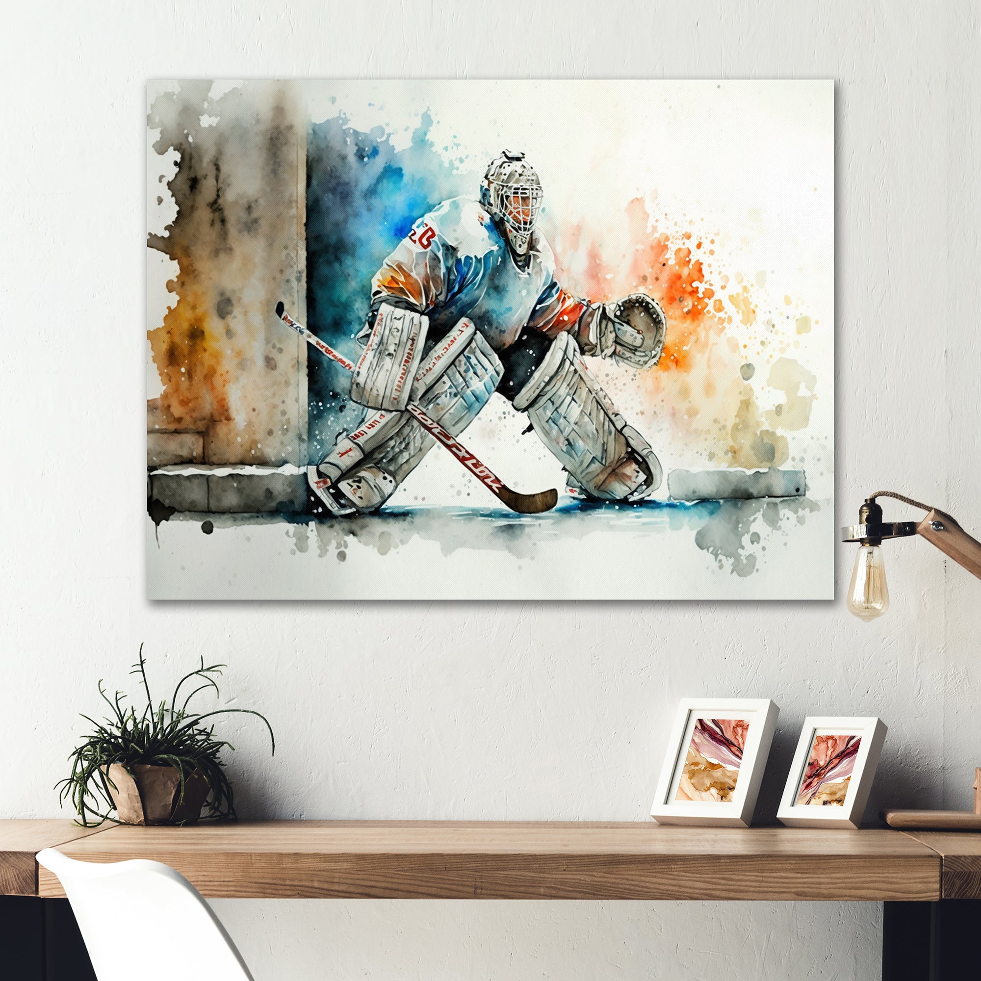 Goal Tender During Game I - Sport Hockey Canvas Wall Art
