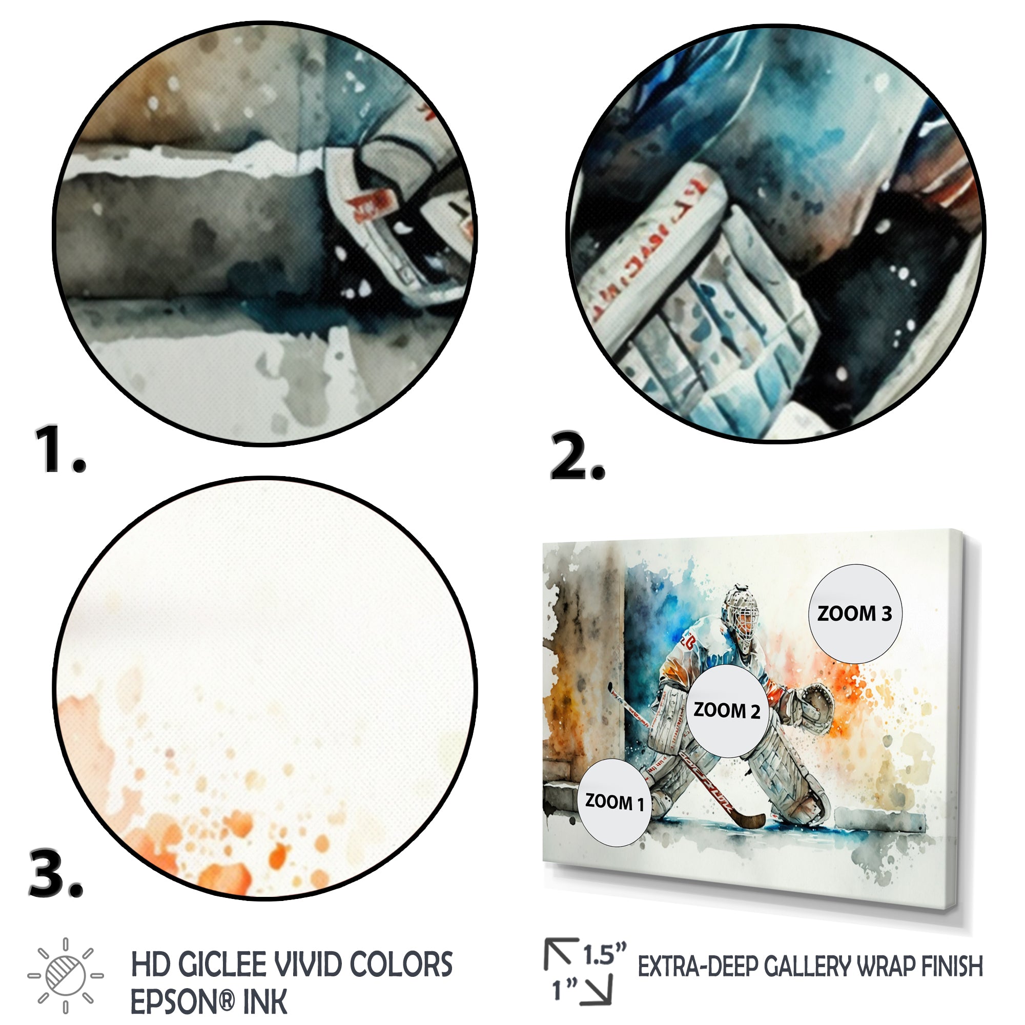 Goal Tender During Game I - Sport Hockey Canvas Wall Art