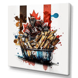 Goal Tender In Poutine I - Sport Hockey Canvas Wall Art