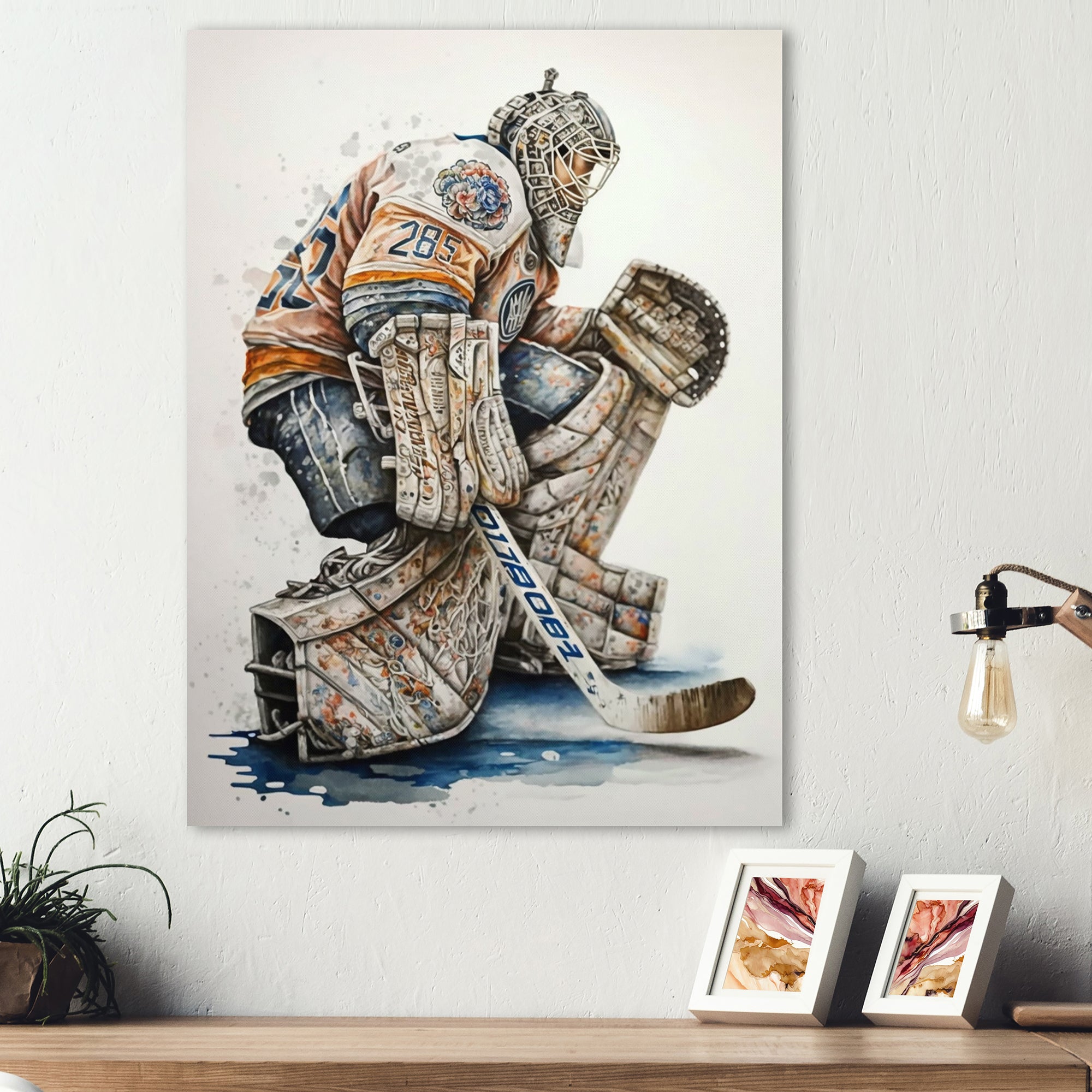 Goal Keeper During Hockey Game I - Sport Hockey Canvas Wall Art