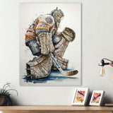 Goal Keeper During Hockey Game I - Sport Hockey Canvas Wall Art