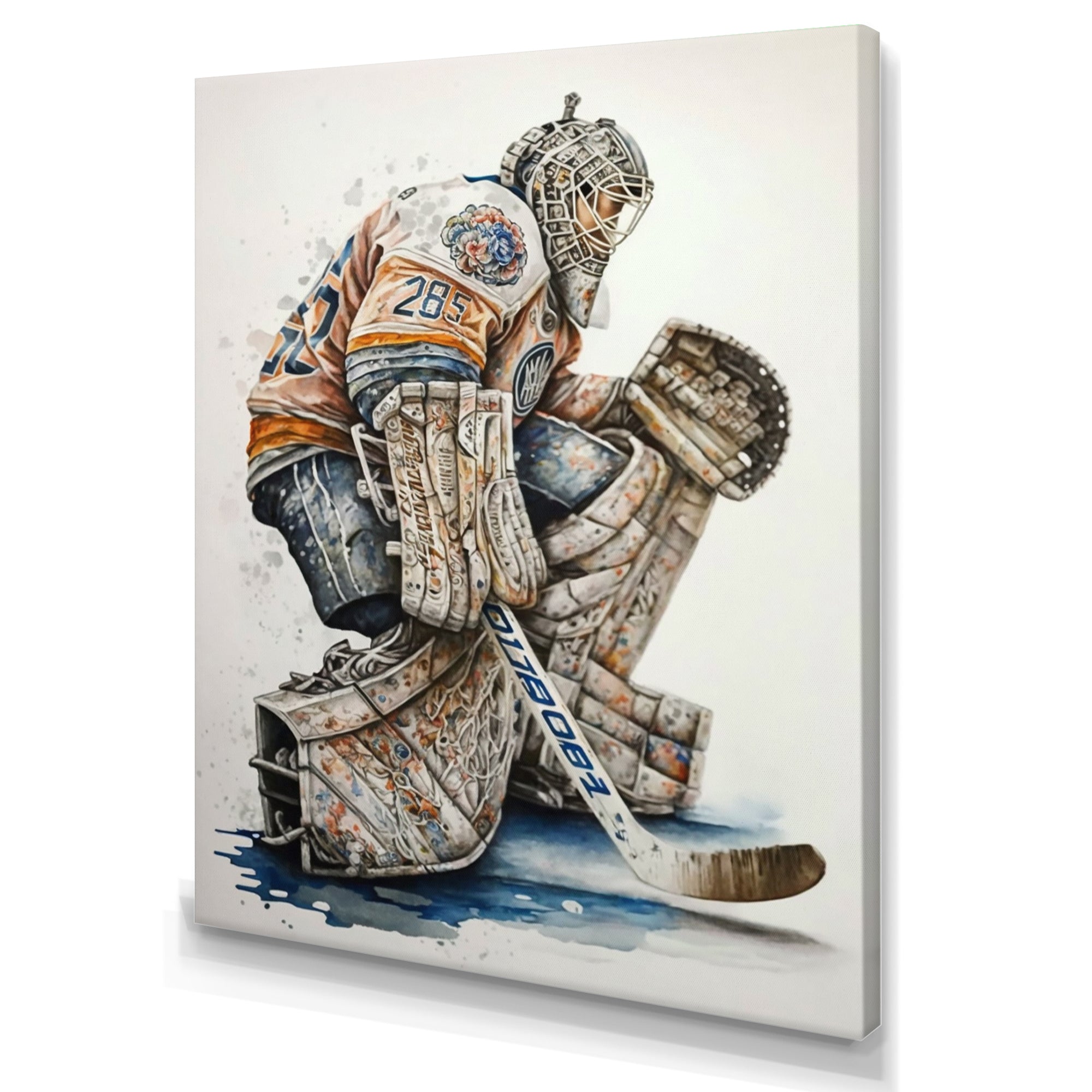 Goal Keeper During Hockey Game I - Sport Hockey Canvas Wall Art
