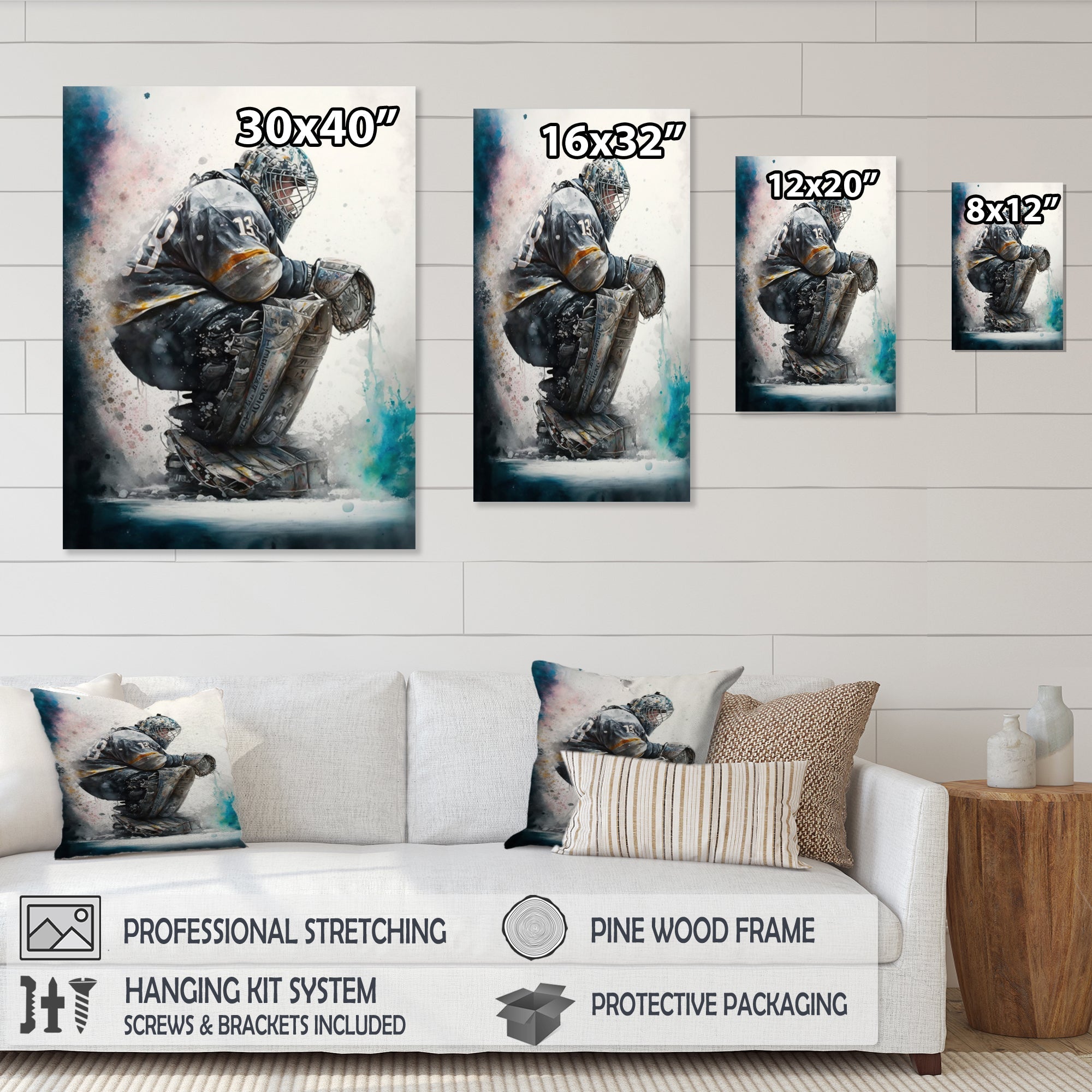 Hockey Goalie I - Sport Hockey Canvas Wall Art