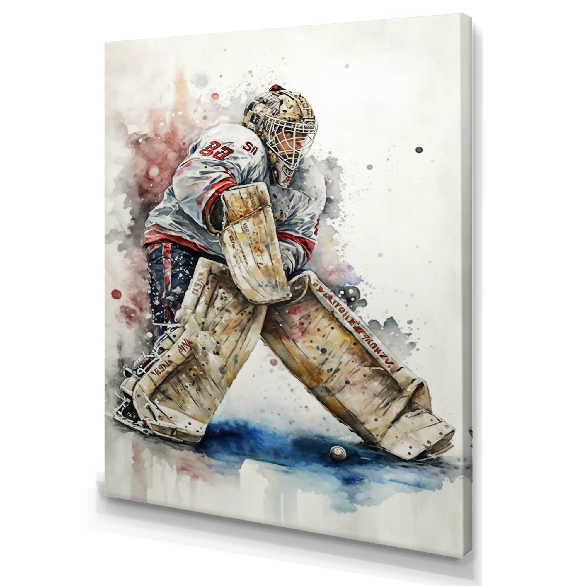 Hockey Goalie On Ice During Play I - Sport Hockey Canvas Wall Art