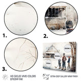 Boys Playing Hockey At Cabin I - Sport Hockey Canvas Wall Art