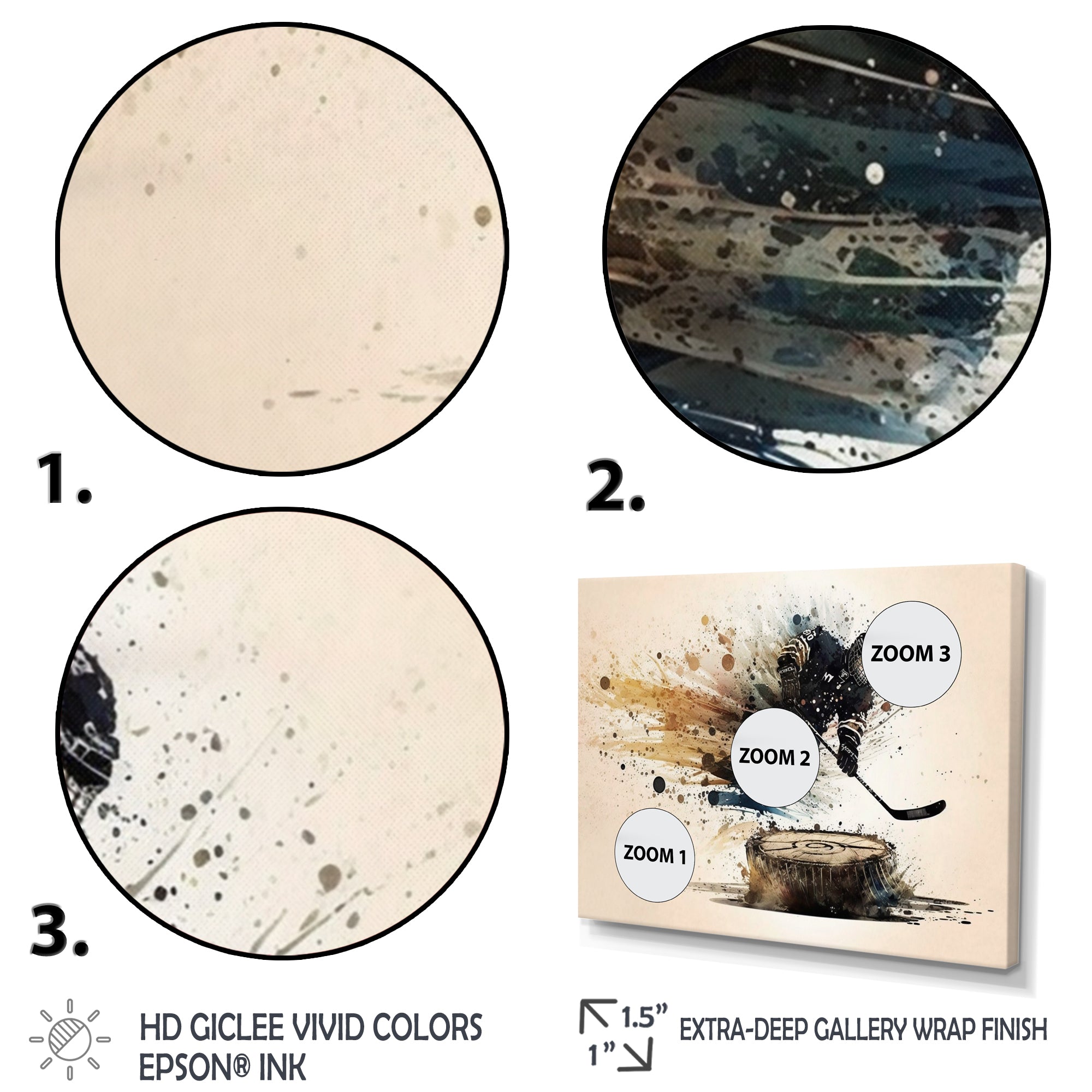 Hockey Player Hitting Puck - Sport Hockey Canvas Wall Art