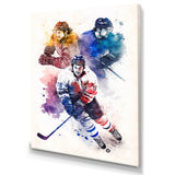 Three Hockey Players During Game I - Sport Hockey Canvas Wall Art