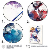 Three Hockey Players During Game I - Sport Hockey Canvas Wall Art