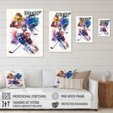 Three Hockey Players During Game I - Sport Hockey Canvas Wall Art