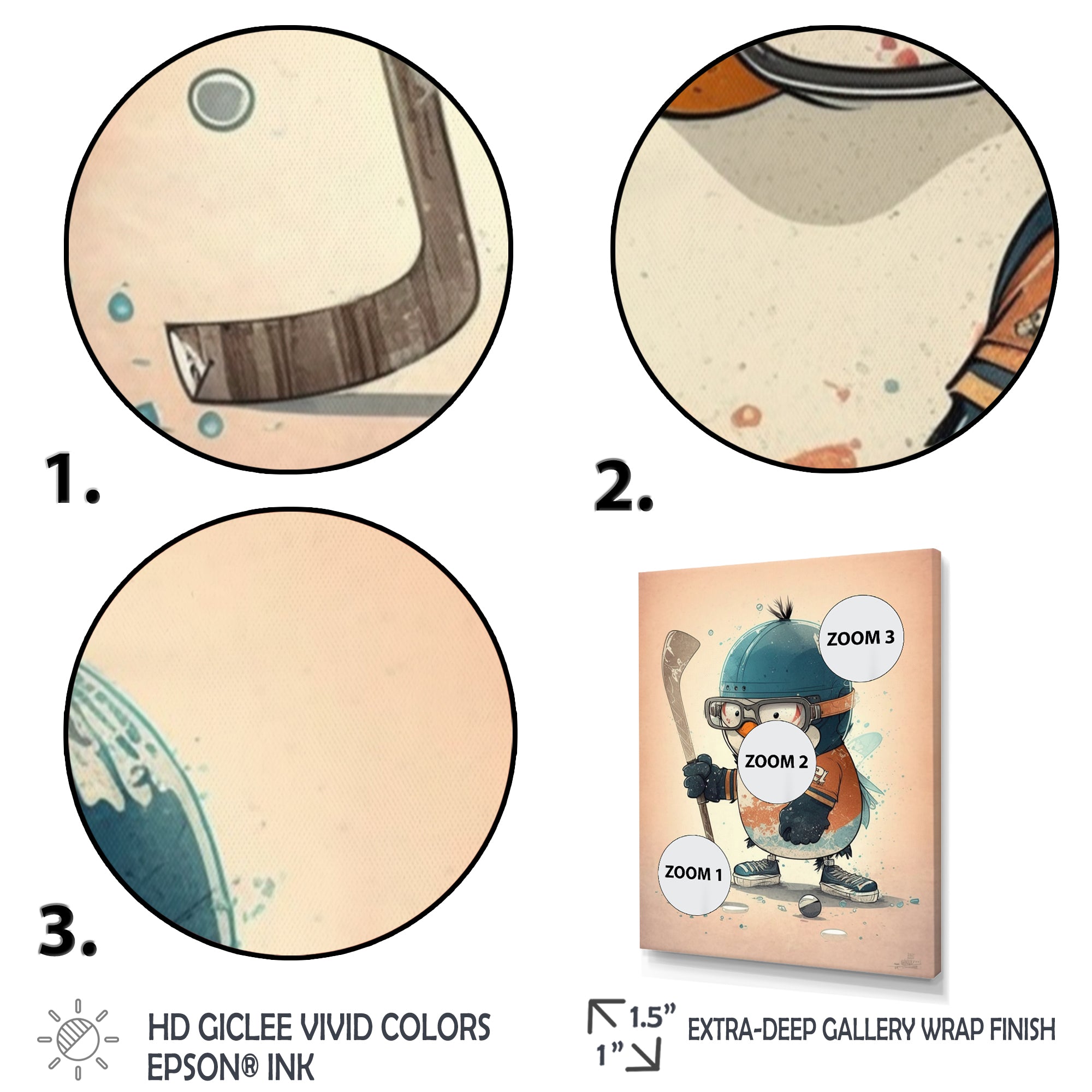 Anime Hockey Penguin - Sport Hockey Canvas Wall Art