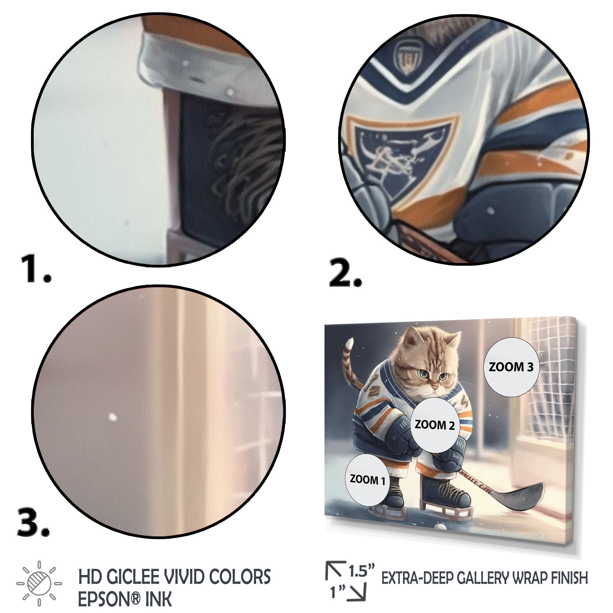 Anime Hocket Cat On Ice Rink I - Sport Hockey Canvas Wall Art