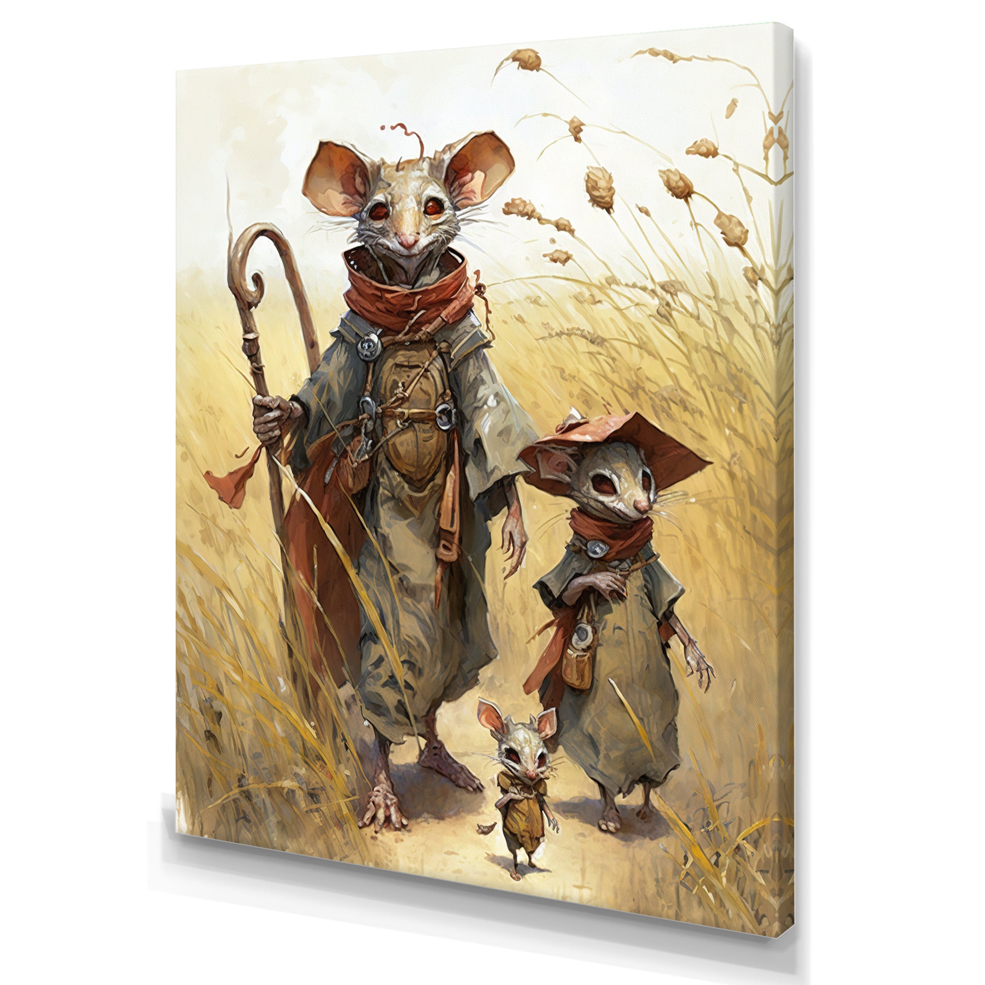 Family Of Mice In Grass - Mouse Home Decor Art