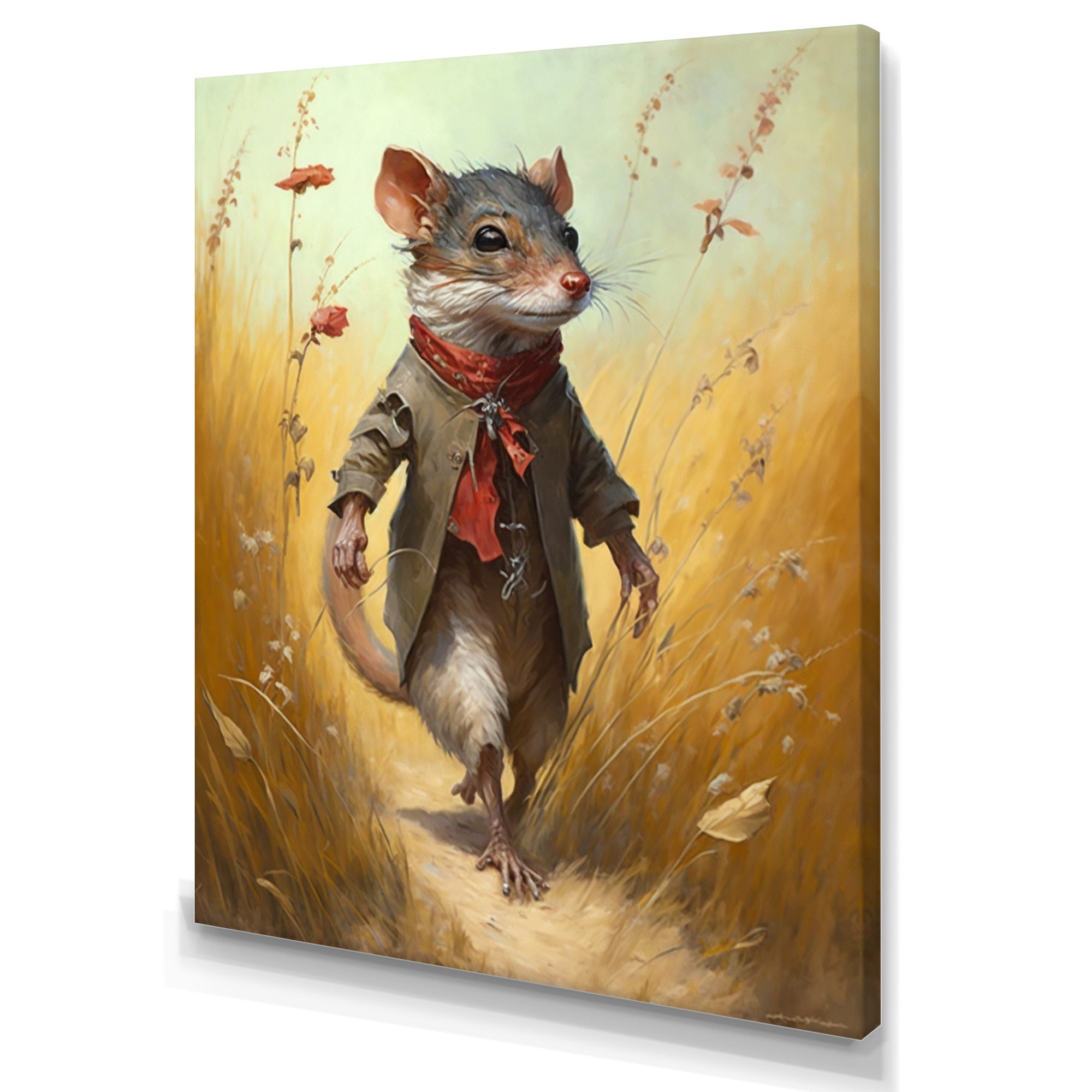 Mouse In Grass - Mouse Living Room Wall Art