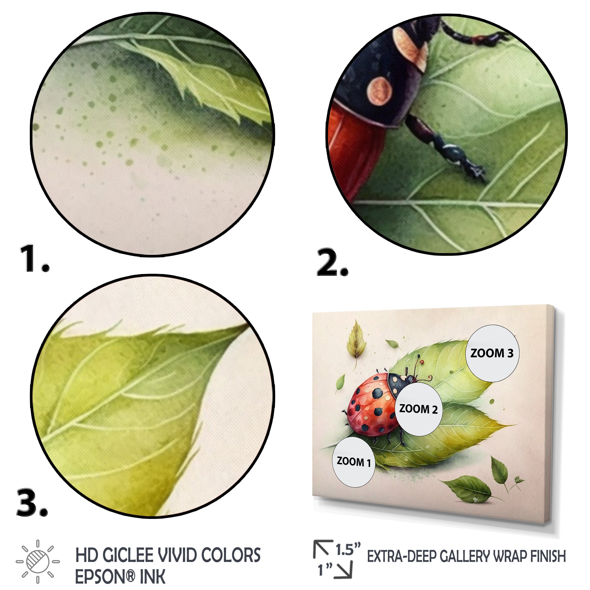 Ladybug On A Leaf - Ladybug Home Decor Art