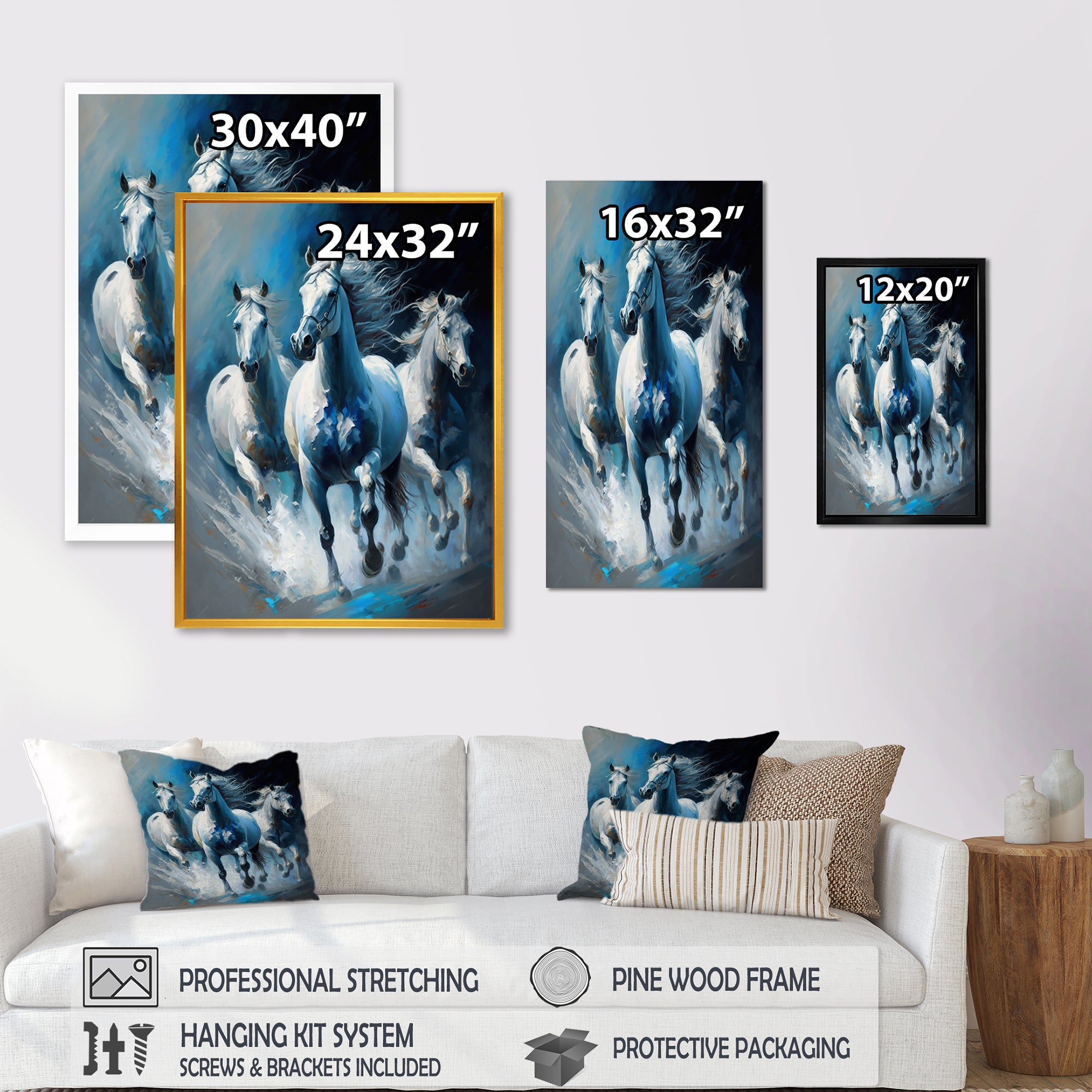 Three Horses Running - Horse Wall Decor