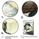 Turtle Surfing With Goggles - Green Turtle Wall Art