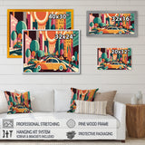 Colorful Cityscape Cars I - Car/Van Canvas Wall Art