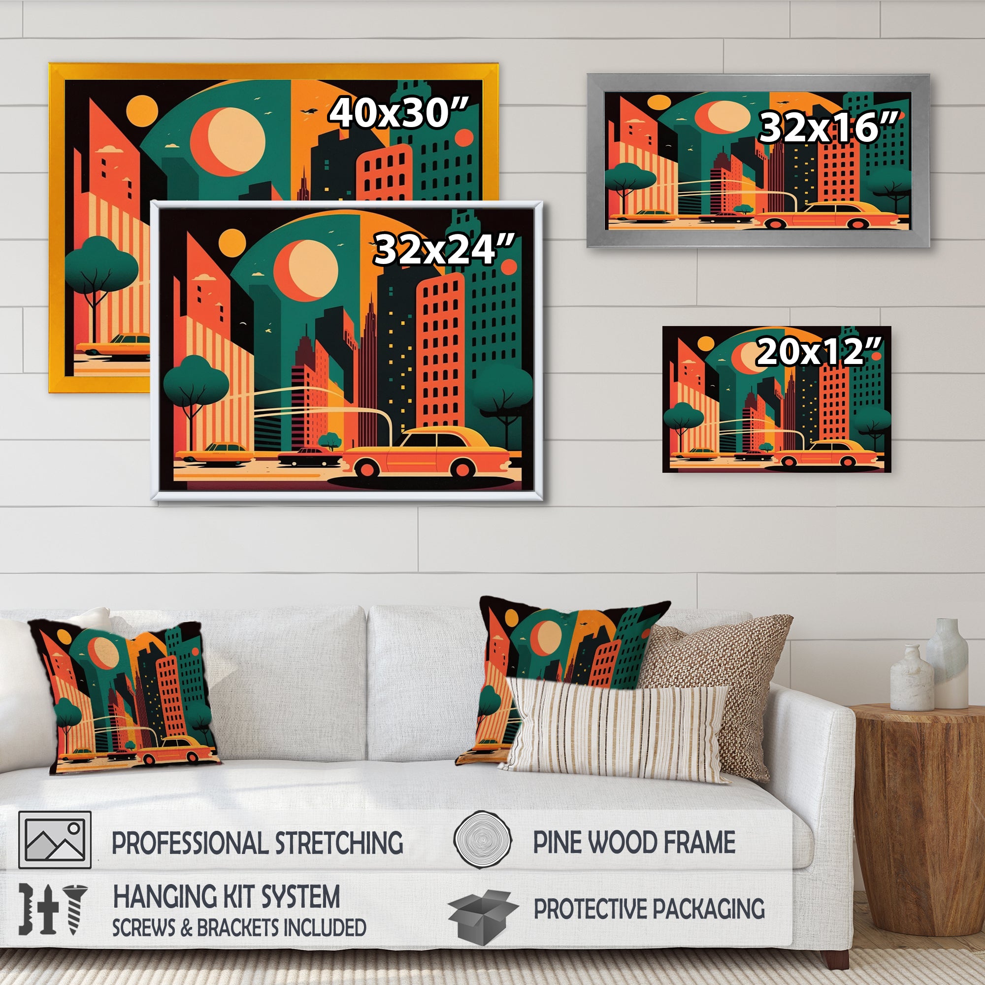 Futuristic Cityscape I - Car/Van Canvas Wall Art