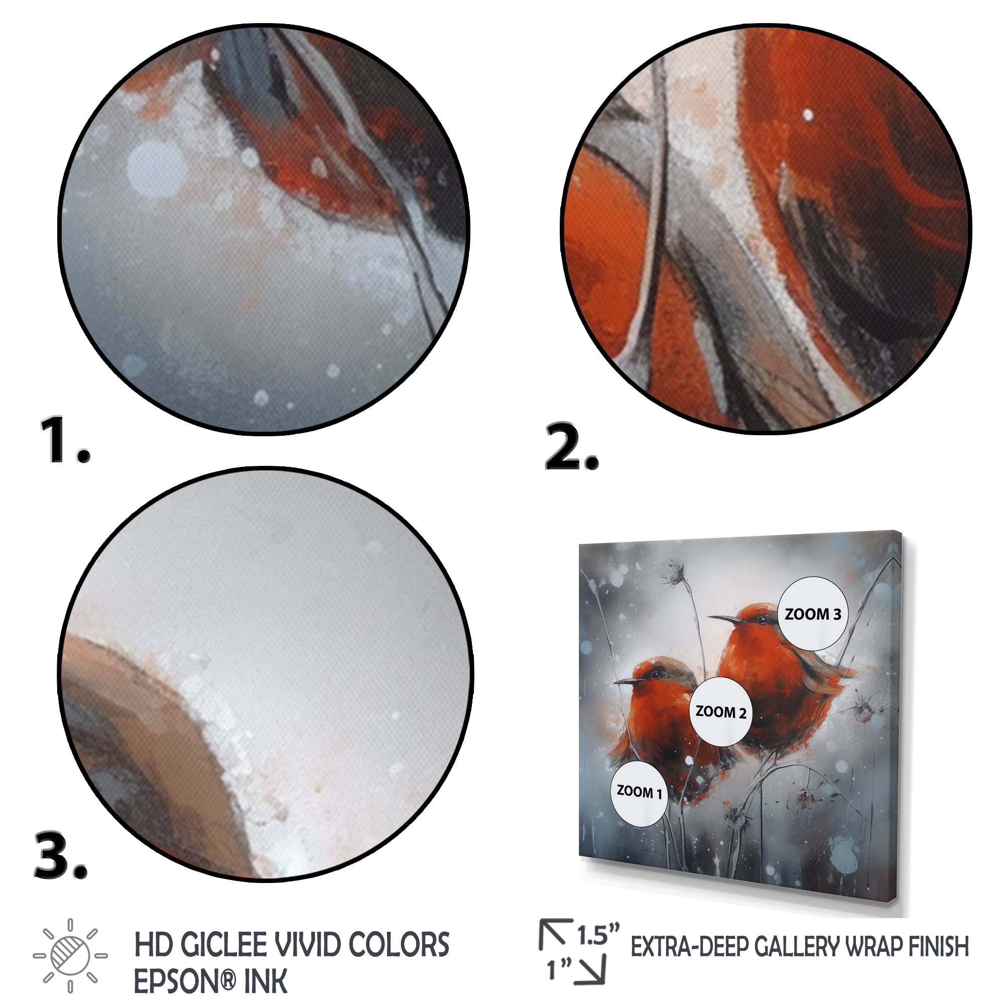 Two Red Birds Sitting On Branch - Bird Canvas Wall Art