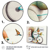 White Squirrel Riding Bike - White Squirrel Wall Art