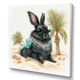 Bunny Sitting On The Beach - Rabbit Living Room Wall Art