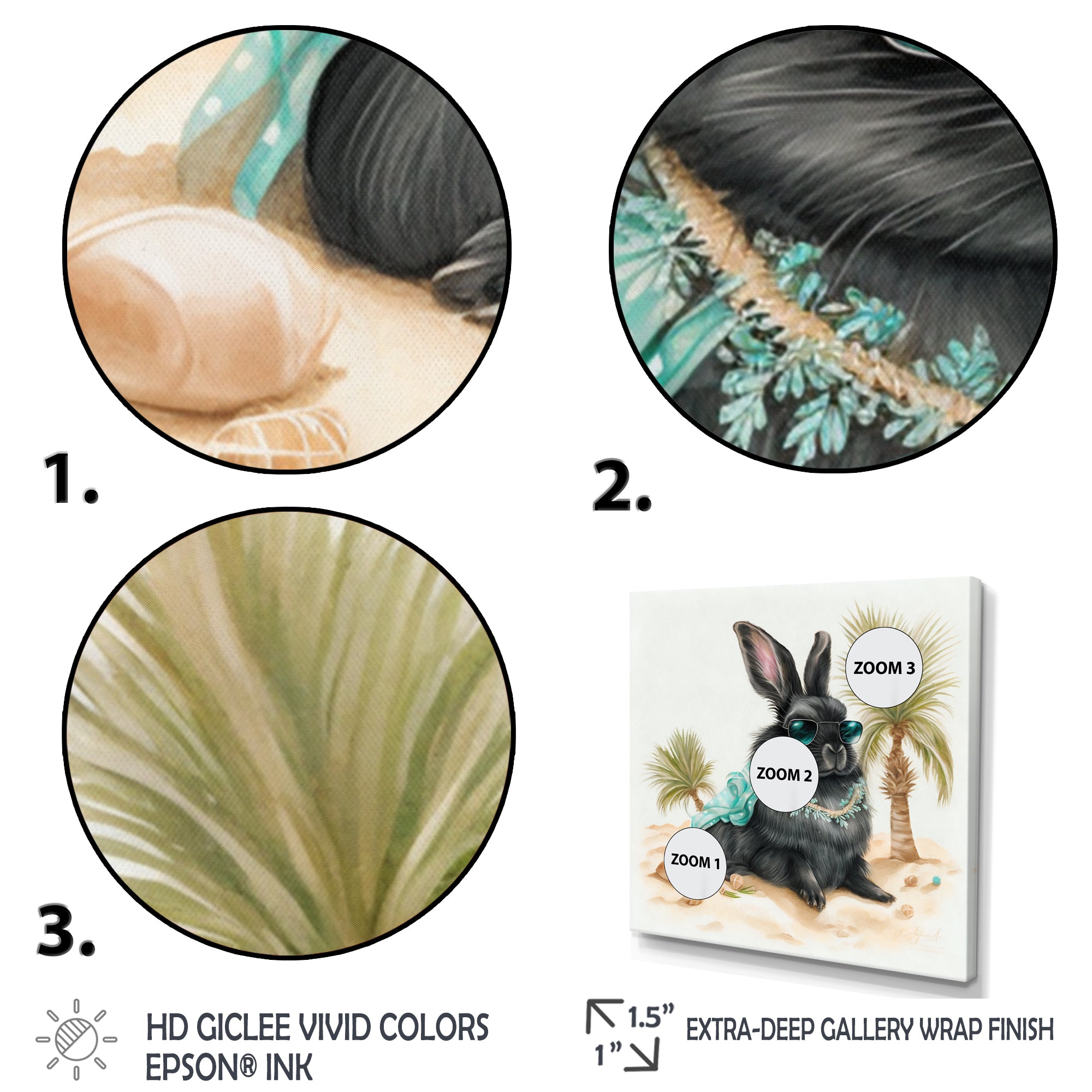 Bunny Sitting On The Beach - Rabbit Living Room Wall Art