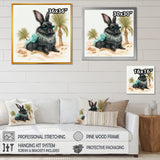 Bunny Sitting On The Beach - Rabbit Living Room Wall Art