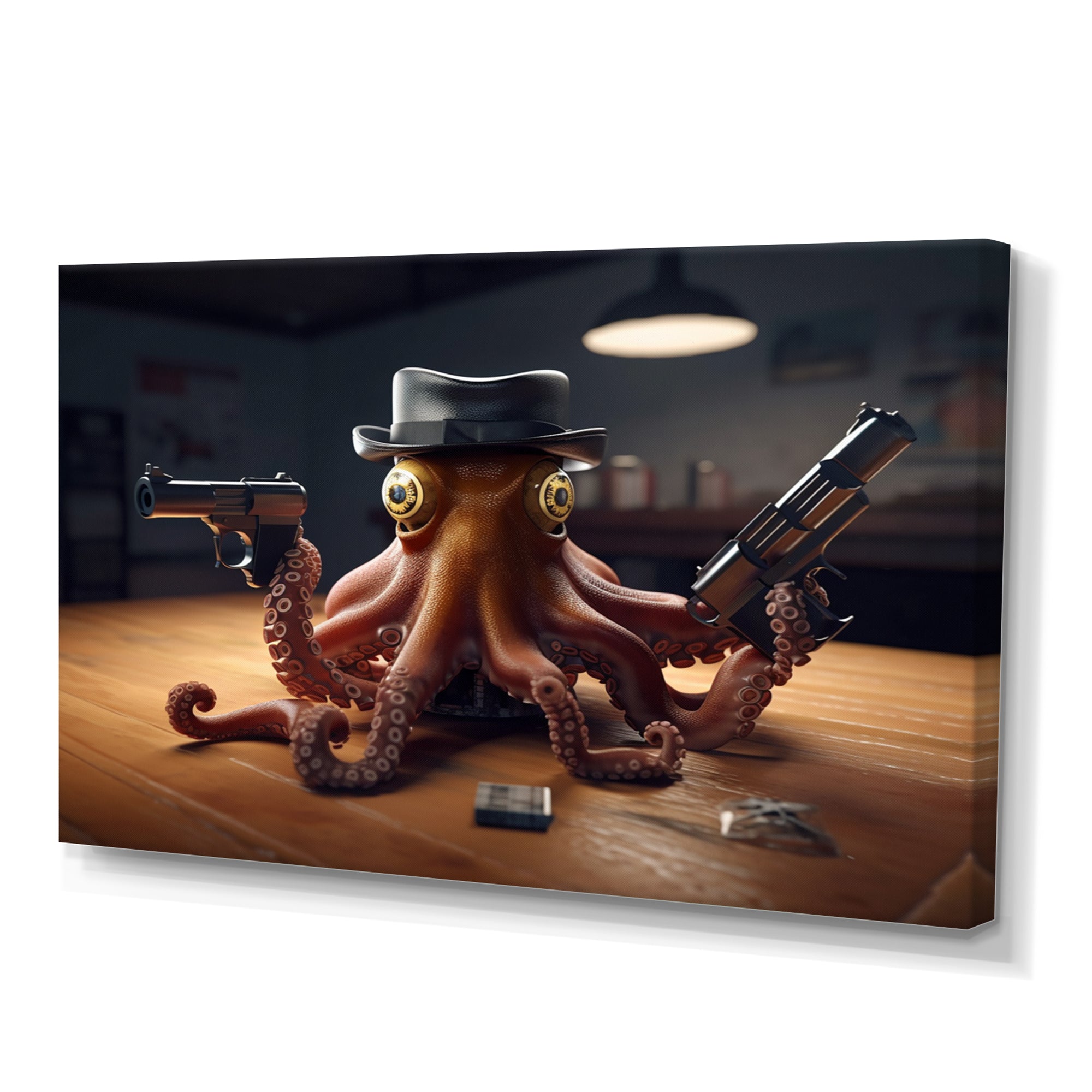 Mobster Octopus With Hat - Octopus Wall Decor