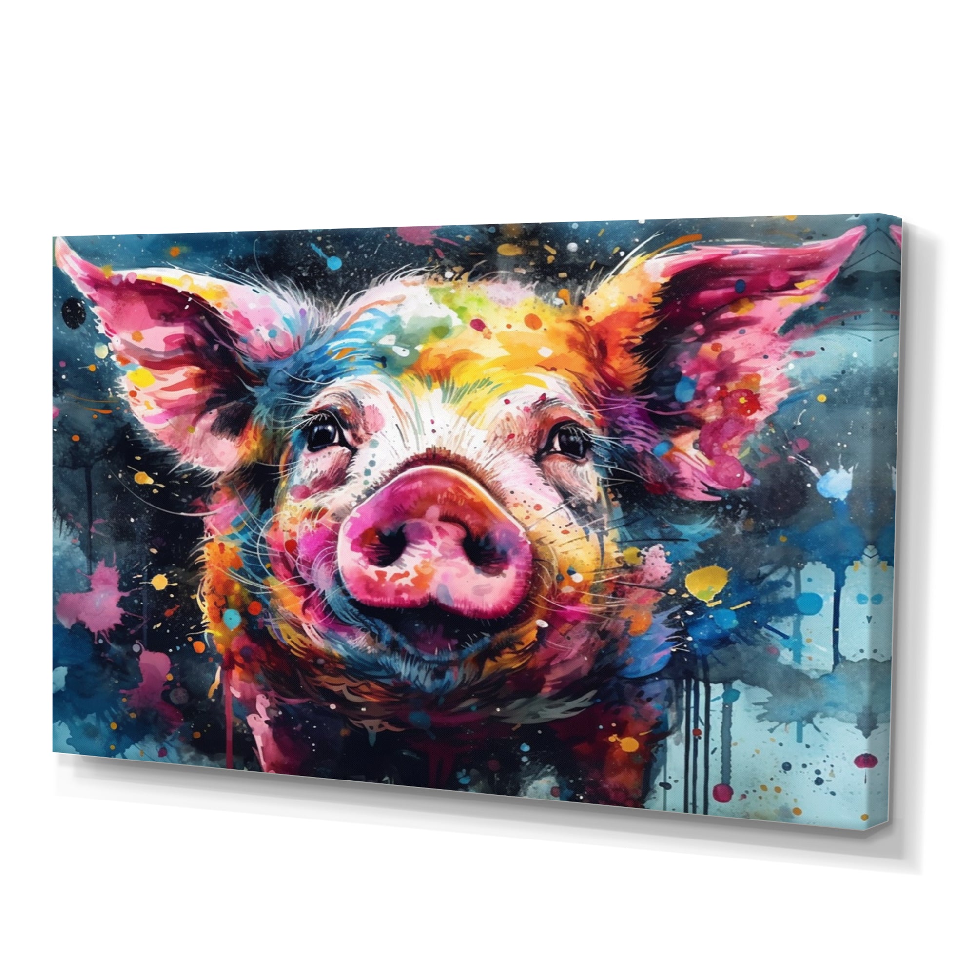 Colorful Pig Portrait - Pig Wall Art Prints